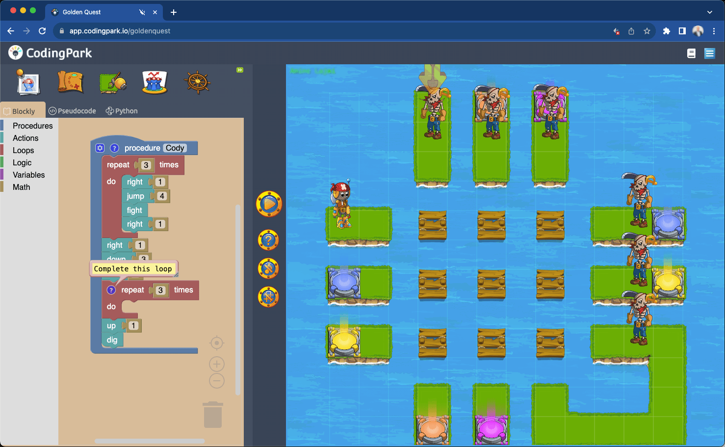 Coding Park platform powered by DSL Forge